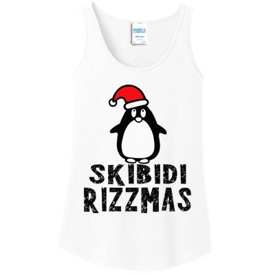 S.K.I.B.I.D.I Funny Rizzmas Season Christmas Santa Penguin Ladies Essential Tank