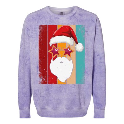 Santa Face Retro Sunglasses Christmas Xmas Colorblast Crewneck Sweatshirt