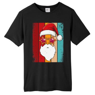 Santa Face Retro Sunglasses Christmas Xmas Tall Fusion ChromaSoft Performance T-Shirt