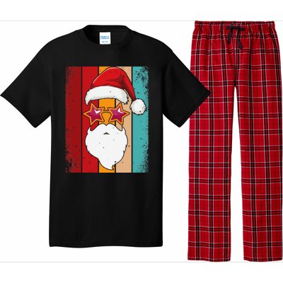 Santa Face Retro Sunglasses Christmas Xmas Pajama Set