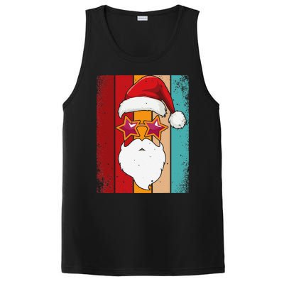 Santa Face Retro Sunglasses Christmas Xmas PosiCharge Competitor Tank