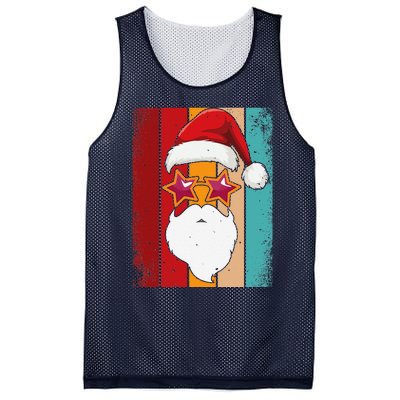 Santa Face Retro Sunglasses Christmas Xmas Mesh Reversible Basketball Jersey Tank