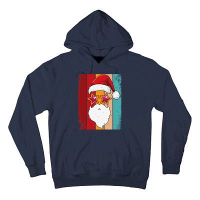 Santa Face Retro Sunglasses Christmas Xmas Tall Hoodie