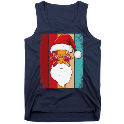 Santa Face Retro Sunglasses Christmas Xmas Tank Top