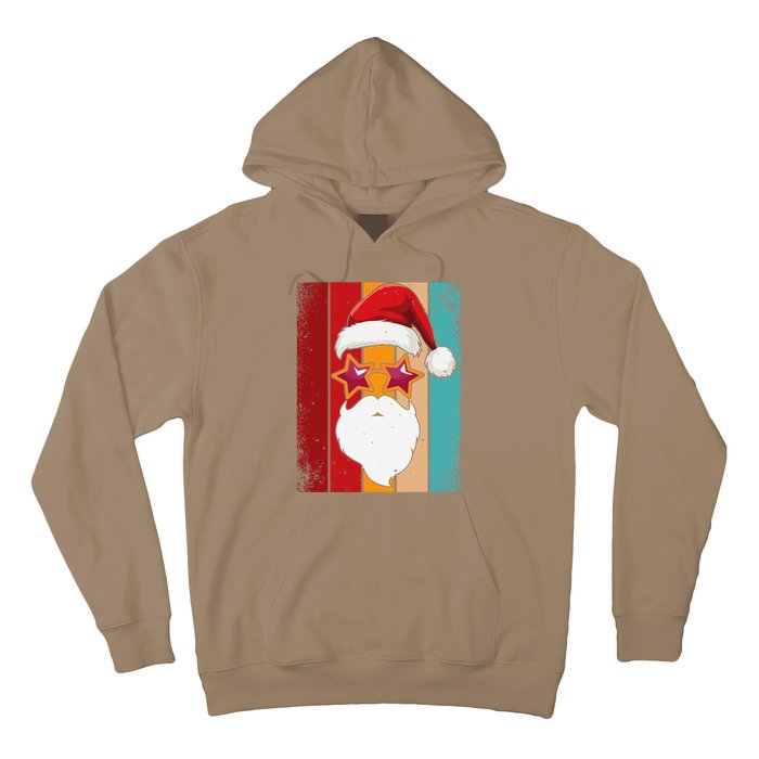 Santa Face Retro Sunglasses Christmas Xmas Hoodie