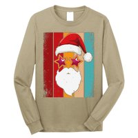 Santa Face Retro Sunglasses Christmas Xmas Long Sleeve Shirt