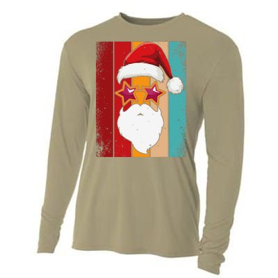 Santa Face Retro Sunglasses Christmas Xmas Cooling Performance Long Sleeve Crew