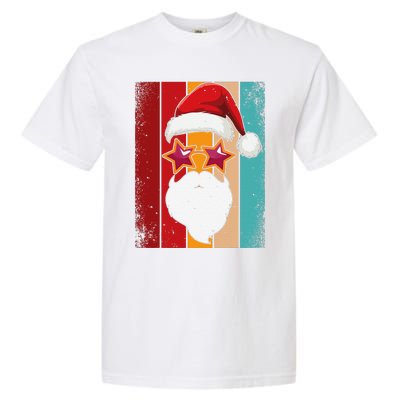 Santa Face Retro Sunglasses Christmas Xmas Garment-Dyed Heavyweight T-Shirt