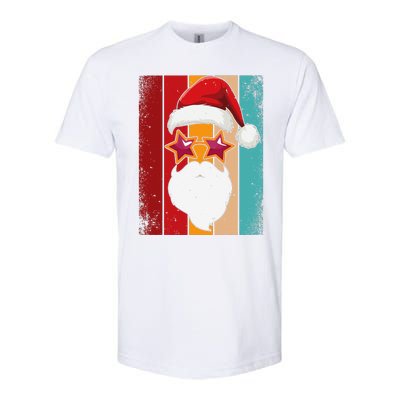 Santa Face Retro Sunglasses Christmas Xmas Softstyle CVC T-Shirt