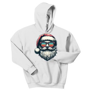 Santa Face Retro Sunglasses Christmas Xmas Women Kids Hoodie