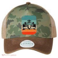 Sunset Formula Racing Race Car Silhouette Legacy Tie Dye Trucker Hat