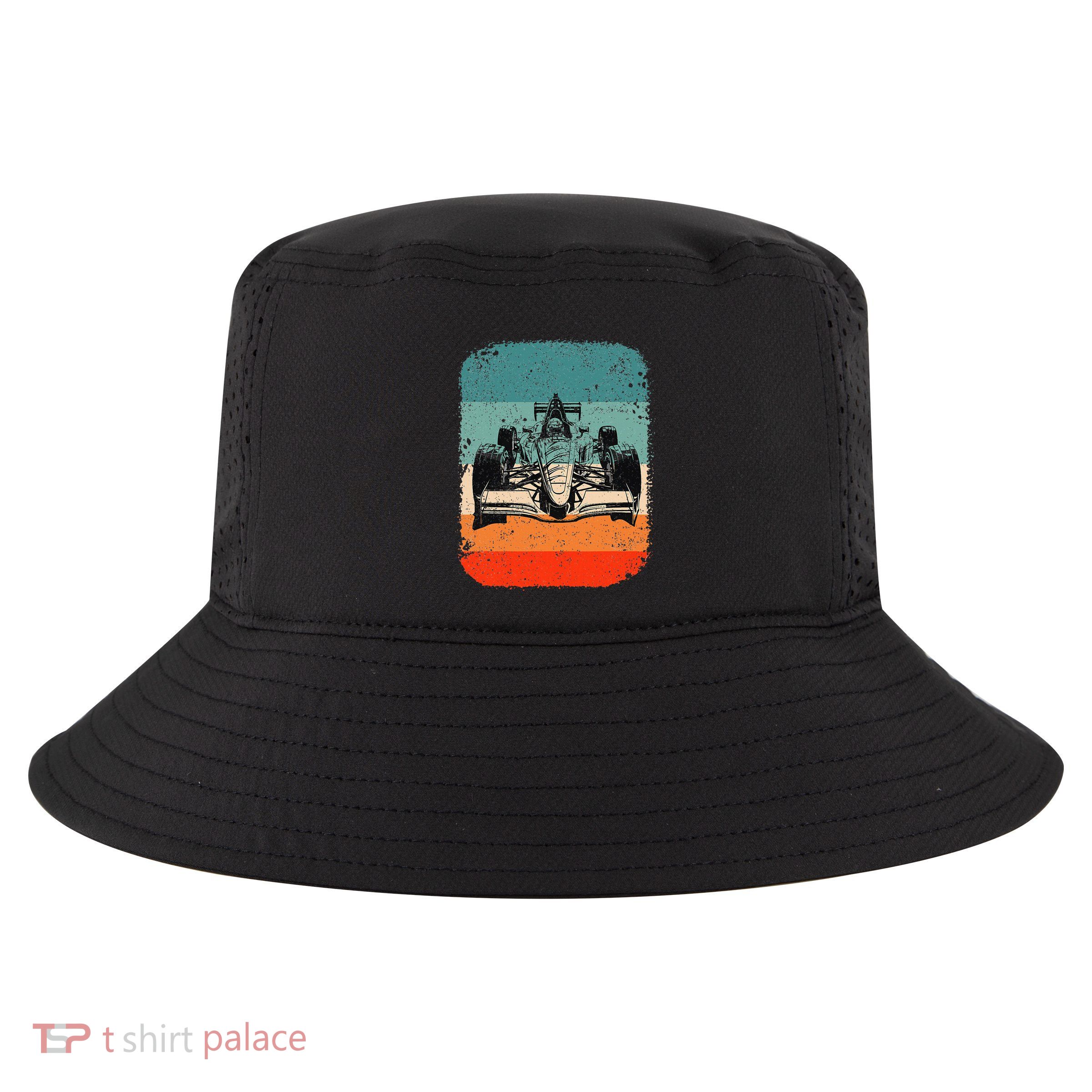 Sunset Formula Racing Race Car Silhouette Cool Comfort Performance Bucket Hat