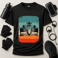 Sunset Formula Racing Race Car Silhouette Cooling Performance Crew T-Shirt