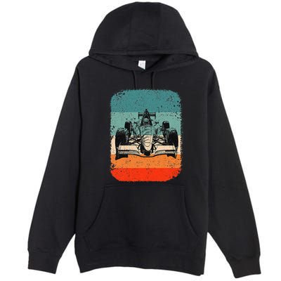 Sunset Formula Racing Race Car Silhouette Premium Pullover Hoodie