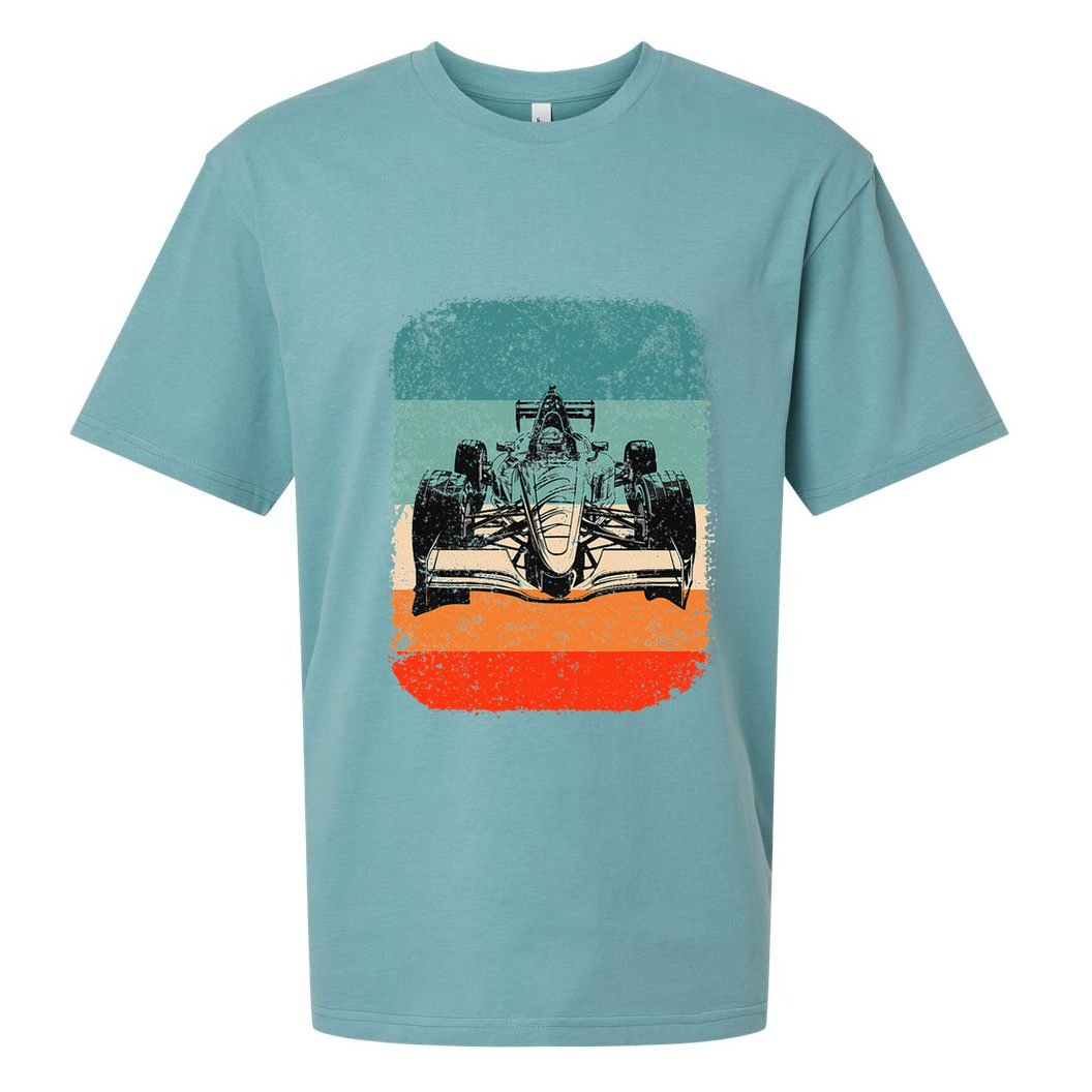 Sunset Formula Racing Race Car Silhouette Sueded Cloud Jersey T-Shirt