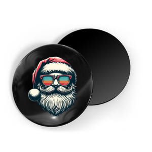 Santa Face Retro Sunglasses Christmas Xmas Magnet