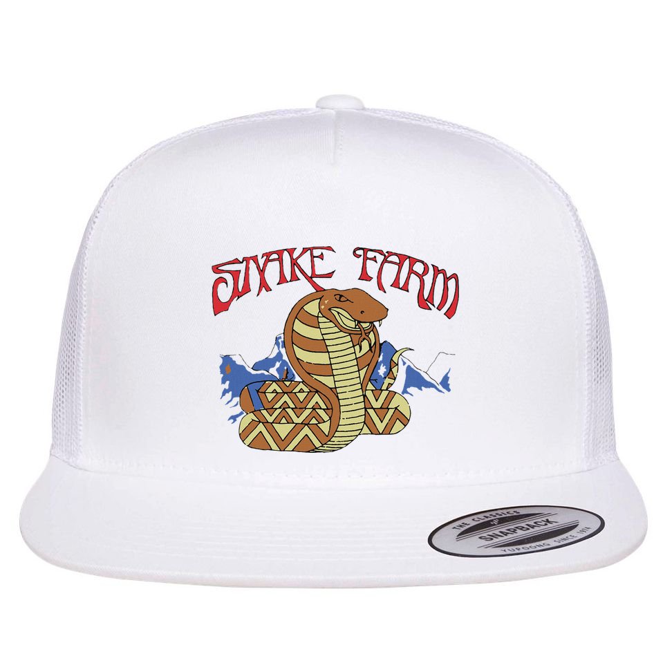 Snake Farm Rock Music Flat Bill Trucker Hat