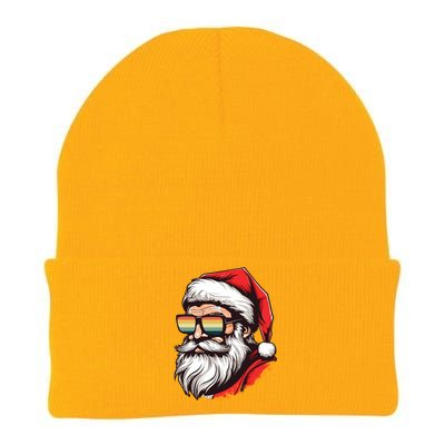 Santa Face Retro Sunglasses Christmas Xmas Gift Knit Cap Winter Beanie