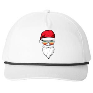 Santa Face Retro Sunglasses Christmas Xmas Gift Snapback Five-Panel Rope Hat