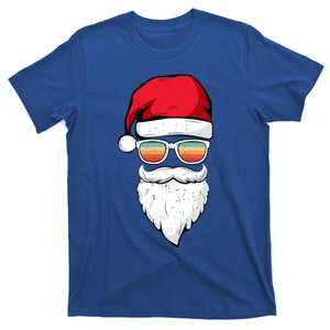 Santa Face Retro Sunglasses Christmas Xmas Gift T-Shirt