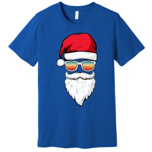 Santa Face Retro Sunglasses Christmas Xmas Gift Premium T-Shirt