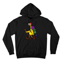 Smilealottees Funny Rubber Chicken Hiking Cartoon Hoodie