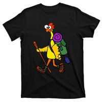 Smilealottees Funny Rubber Chicken Hiking Cartoon T-Shirt