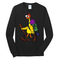 Smilealottees Funny Rubber Chicken Hiking Cartoon Tall Long Sleeve T-Shirt