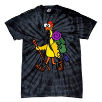 Smilealottees Funny Rubber Chicken Hiking Cartoon Tie-Dye T-Shirt