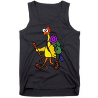 Smilealottees Funny Rubber Chicken Hiking Cartoon Tank Top