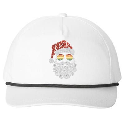 Santa Face Retro Sunglasses Christmas Xmas Snapback Five-Panel Rope Hat