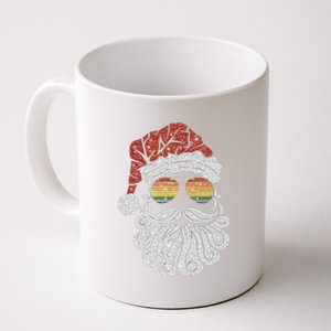 Santa Face Retro Sunglasses Christmas Xmas Coffee Mug