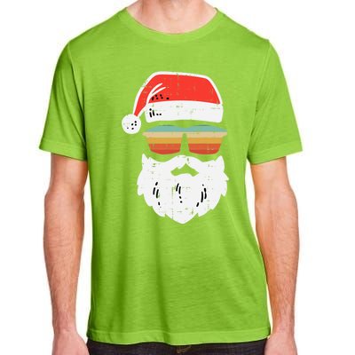 Santa Face Retro Sunglasses Christmas Xmas Gift Adult ChromaSoft Performance T-Shirt