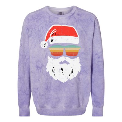 Santa Face Retro Sunglasses Christmas Xmas Gift Colorblast Crewneck Sweatshirt