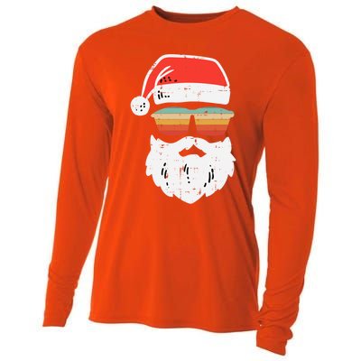 Santa Face Retro Sunglasses Christmas Xmas Gift Cooling Performance Long Sleeve Crew