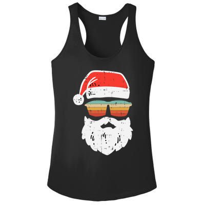 Santa Face Retro Sunglasses Christmas Xmas Gift Ladies PosiCharge Competitor Racerback Tank