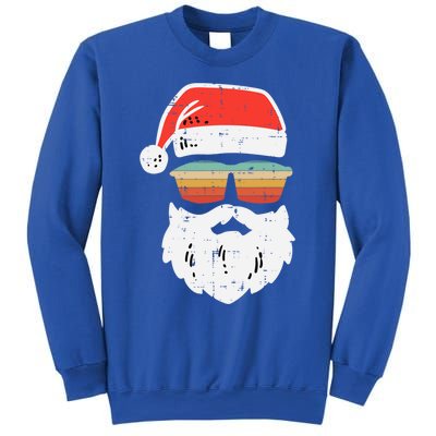 Santa Face Retro Sunglasses Christmas Xmas Gift Sweatshirt