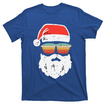 Santa Face Retro Sunglasses Christmas Xmas Gift T-Shirt