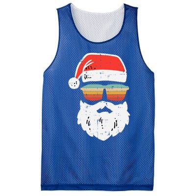 Santa Face Retro Sunglasses Christmas Xmas Gift Mesh Reversible Basketball Jersey Tank