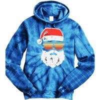 Santa Face Retro Sunglasses Christmas Xmas Gift Tie Dye Hoodie