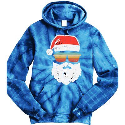 Santa Face Retro Sunglasses Christmas Xmas Gift Tie Dye Hoodie