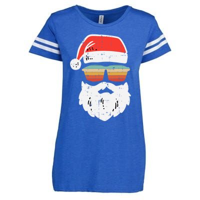 Santa Face Retro Sunglasses Christmas Xmas Gift Enza Ladies Jersey Football T-Shirt