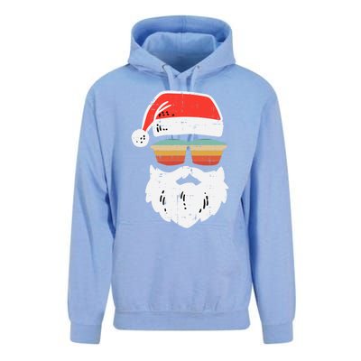 Santa Face Retro Sunglasses Christmas Xmas Gift Unisex Surf Hoodie