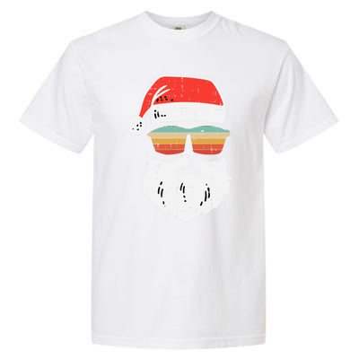 Santa Face Retro Sunglasses Christmas Xmas Gift Garment-Dyed Heavyweight T-Shirt