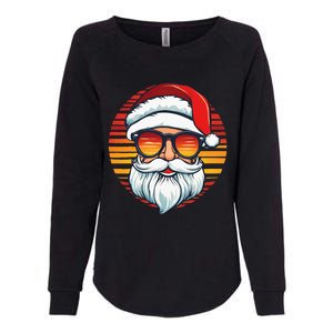 Santa Face Retro Sunglasses Christmas Xmas Women Womens California Wash Sweatshirt