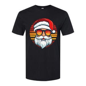 Santa Face Retro Sunglasses Christmas Xmas Women Softstyle CVC T-Shirt