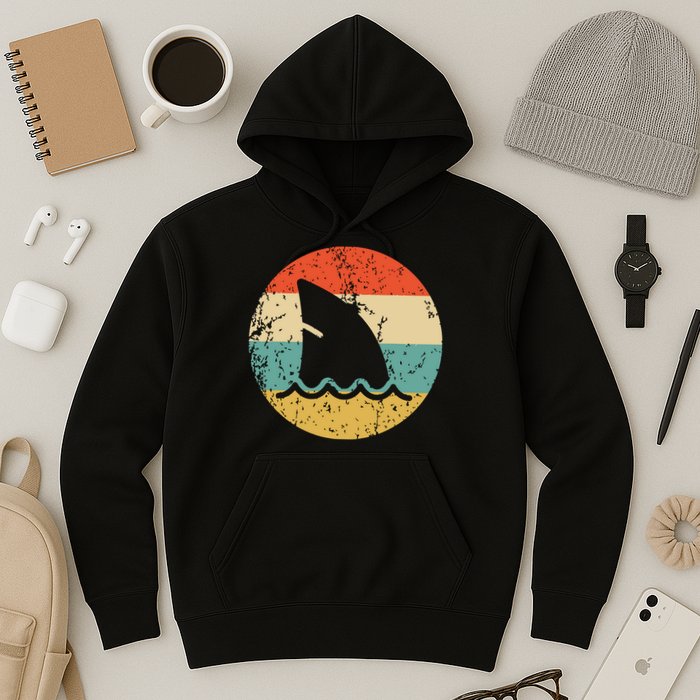 Shark Fin Retro Style Shark Hoodie
