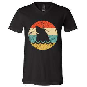 Shark Fin Retro Style Shark V-Neck T-Shirt