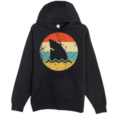 Shark Fin Retro Style Shark Premium Pullover Hoodie