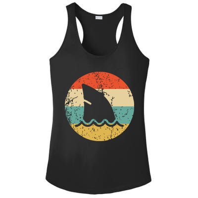 Shark Fin Retro Style Shark Ladies PosiCharge Competitor Racerback Tank